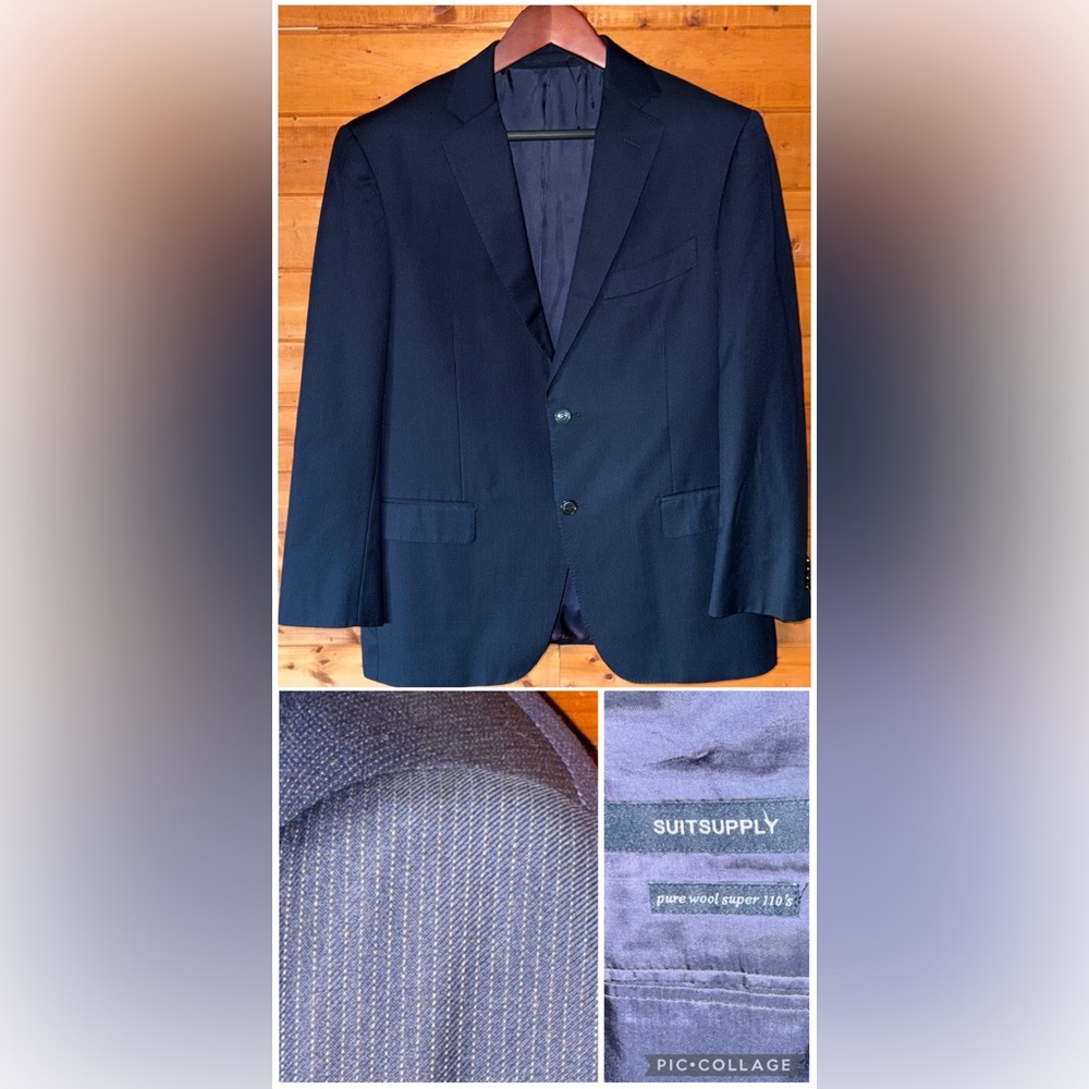 Suitsupply Napoli 42s Dark Blue Men's suit Blazer fine stripe